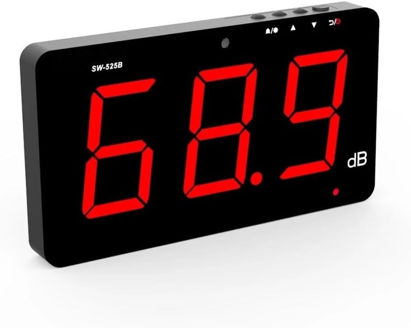 TestHelper مقياس مستوى الصوت TestHelper SW-525B 30-130db، شاشة LCD بحجم 9.6 بوصة، نوع معلق على الحائط لقياس الضوضاء بالديسيبل مع إنذار (مقياس مستوى الصوت مع مسجل بيانات) - Image 1